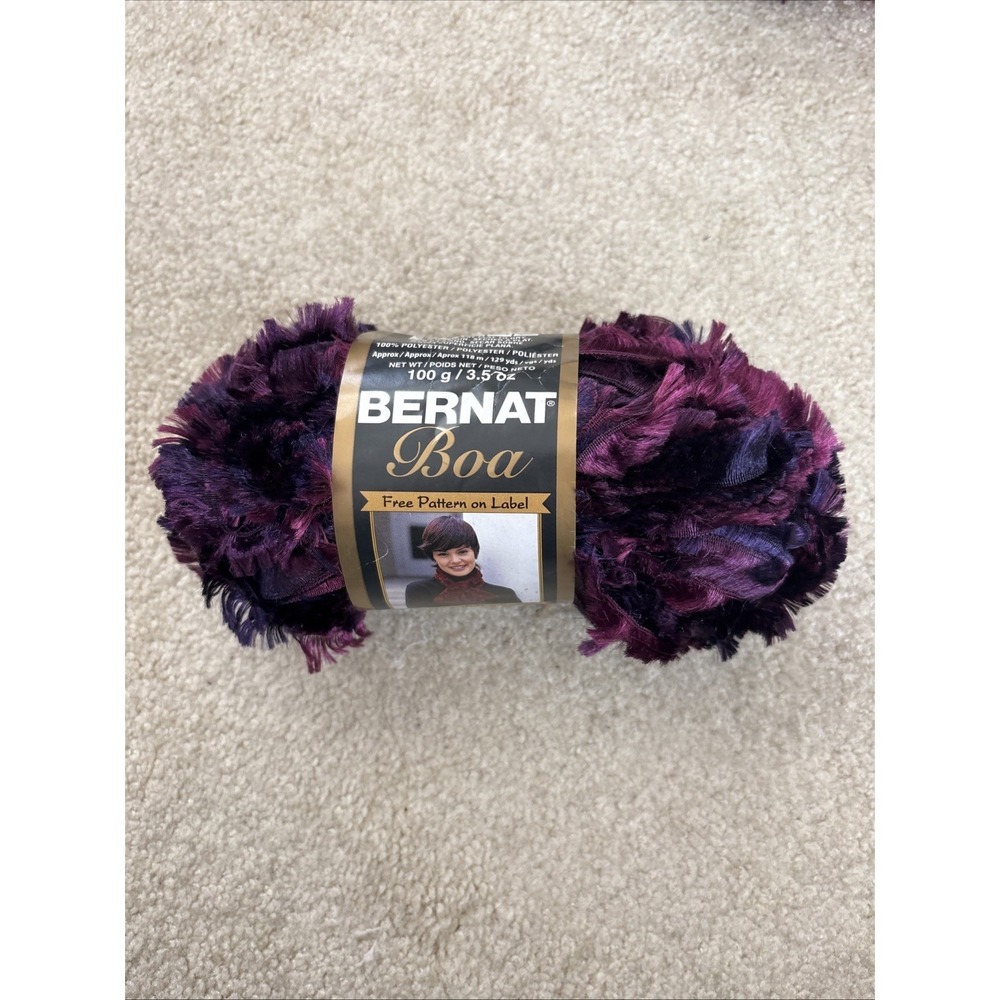 Boa Yarn 1.75 oz  50g Bulky 5 Weight Bernat Ribbon Eyelash Mocking Bird